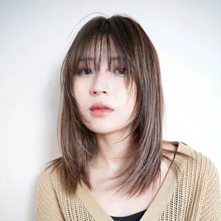 ミディアム メンズ/レディース /ナチュラル/下村迅のヘアスタイル