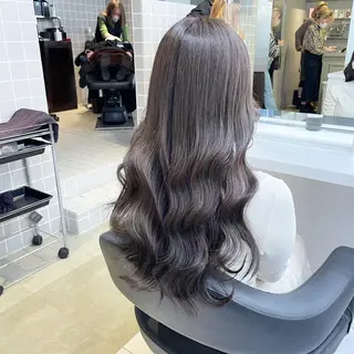 ミディアム カラー パーマ ヘアアレンジ メンズ キッズ ネイル マツエク・マツパ アイブロウ 🦋透明感グレージュ /韓国レイヤー🦋のヘアスタイル