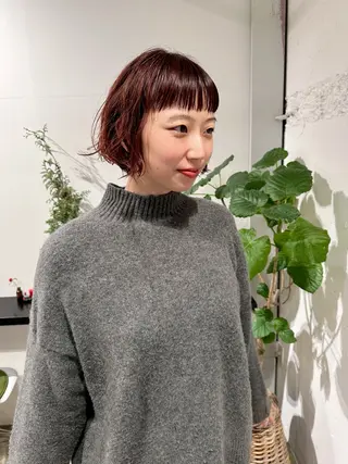 ミディアム カラー パーマ 林下  大輔のヘアスタイル