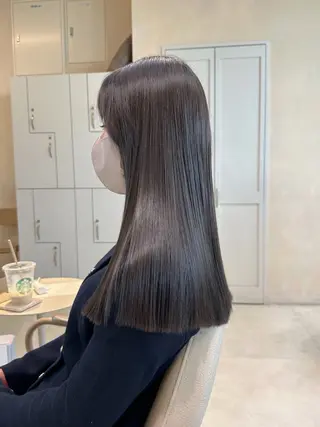 セミロング カラー 高橋大樹/グレージュ 透明感/髪質改善のヘアスタイル