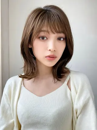 ミディアム AINANLY 明治神宮前店所属・似合わせレイヤー モテカラー🤍三科のヘアスタイル