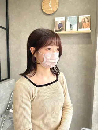 セミロング カラー mood tatemachiのヘアスタイル