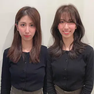 ロング 🌹ハッシュカット、 レイヤー韓国ヘア🌹のヘアスタイル