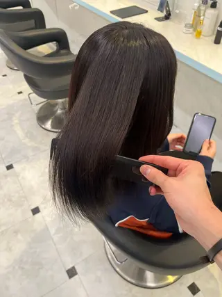 セミロング 似合わせ💗骨格矯正 💗透明感カラー💗のヘアスタイル