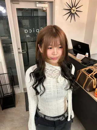 ロング カラー 縮毛•ハイトーン Runaのヘアスタイル