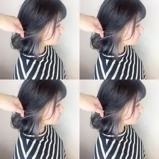 ショート カラー 韓国レイヤーカット/ ダブルカラーのヘアスタイル