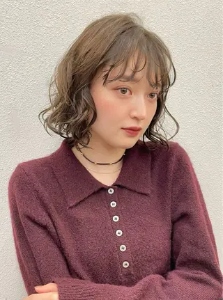 カラー パーマ レイヤー/暖色カラー /パーマ/落合 歩夢のヘアスタイル