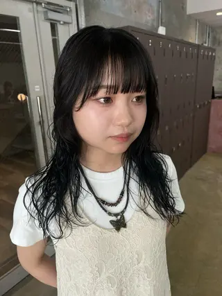 セミロング パーマ/オリーブ/ 酸性ストレート/ゆなのヘアスタイル