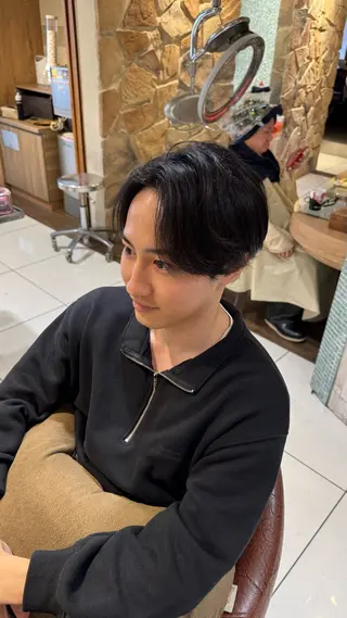 ショート カラー パーマ メンズ シャドウパーマ 石見のヘアスタイル