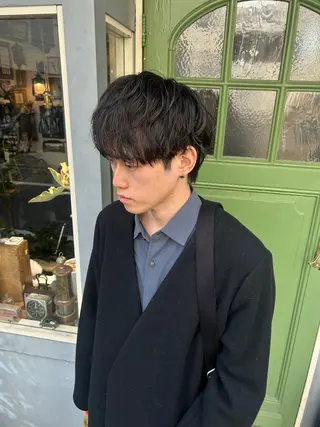 ショート パーマ メンズ 清水千優/パーマ/透 明感カラー/メンズのヘアスタイル