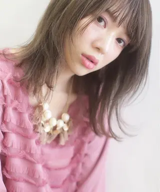 セミロング カラー 心斎橋 女性 スタイリスト  大阪のヘアスタイル