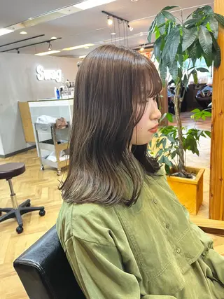 ミディアム カラー ヘアアレンジ esu西梅田所属・ena/ブリーチなし 透明感・レイヤー🎀のヘアスタイル
