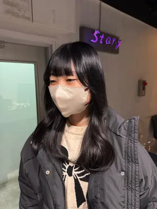 ロング カラー NANAMI🩵 大人可愛い韓国ヘアのヘアスタイル