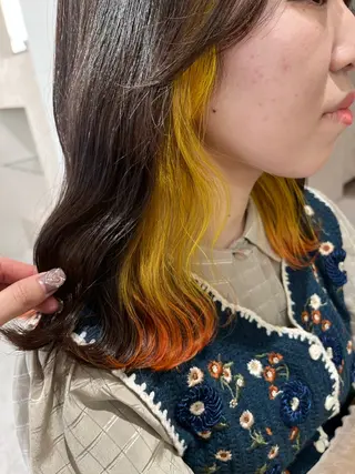 セミロング カラー 暖色カラー／ ヘアセット🌛櫻井舞のヘアスタイル
