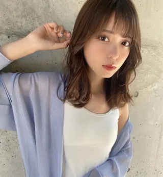 ミディアム 🧡くびれヘア/前髪 顔周り🧡久原結衣のヘアスタイル