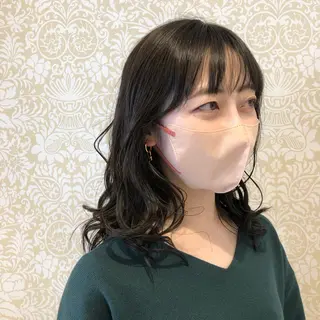 セミロング カラー 🐠寒色系×パーマ 櫻井　麿偉🐏のヘアスタイル