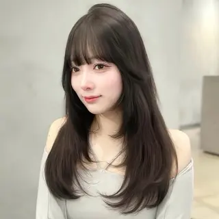 ミディアム カラー モテ韓国ヘア/ レイヤー🤍RIKAのヘアスタイル
