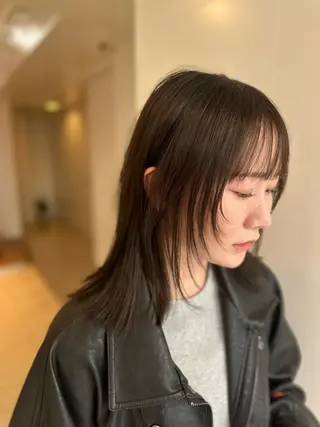 ミディアム カラー 艶カラー／艶髪/川上 慶貴のヘアスタイル