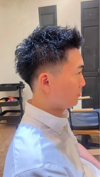 ショート パーマ メンズ lana hair  新宿髪質改善トリートメント新宿三丁目【ラナヘアー】所属・新宿メンズ専門 髪質改善パーマ特化のヘアスタイル