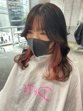 ミディアム カラー 💗💗韓国レイヤー yu-ki💗💗のヘアスタイル
