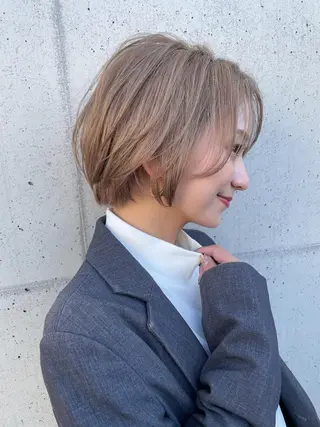 ショート カラー 縮毛/ショート/ ボブ/レイヤー/小原のヘアスタイル