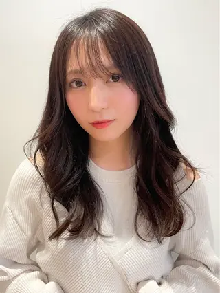 セミロング カラー パーマ ヘアアレンジ VIVIE【ヴィヴィ】所属・髪質改善/韓国風 レイヤー/田村祐樹のヘアスタイル