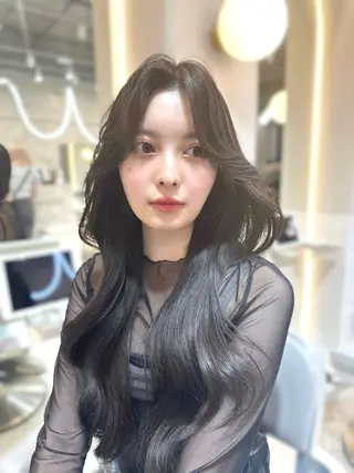 セミロング カラー 新宿/韓国レイヤー 髪質改善カラー/角所のヘアスタイル