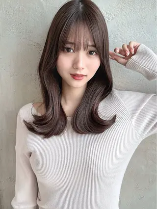 セミロング 新宿/レイヤー 顔周りカット溝手優太のヘアスタイル