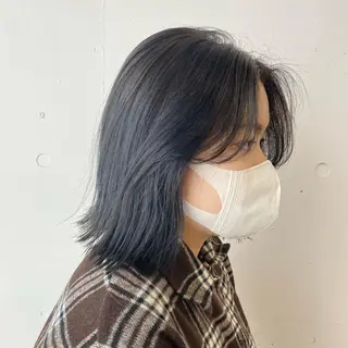 ミディアム カラー Aust hair Stella新宿所属・Yuki☺︎パーマ レイヤーカットのヘアスタイル