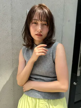 ミディアム カラー 嶋佐 昌大 シマサマオのヘアスタイル