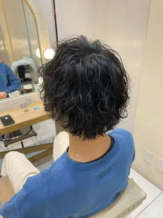 ミディアム パーマ メンズ 本厚木｜縮毛矯正/ 酸性スト専門サロンのヘアスタイル