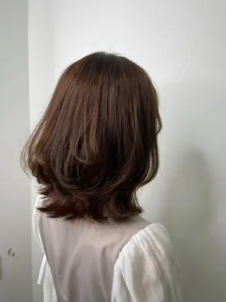 ミディアム カラー &chaLme   心斎橋所属・emi/髪質改善/ 韓国風/艶カラーのヘアスタイル