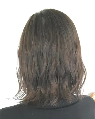 セミロング カラー パーマ ヘアアレンジ エグチ アキラのヘアスタイル