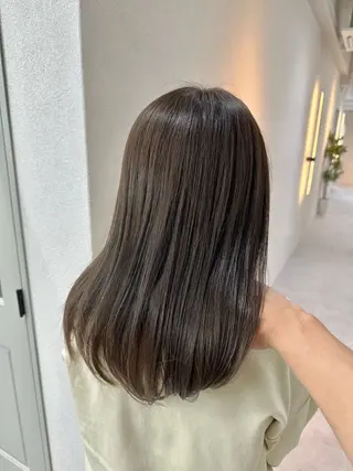 ミディアム カラー 韓国レイヤー透明感 カラーヨウスケのヘアスタイル