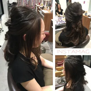 ショート ミディアム セミロング ロング カラー パーマ ヘアアレンジ メンズ キッズ ネイル マツエク・マツパ ひがし さゆりのヘアスタイル