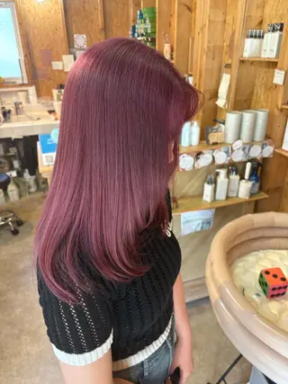 カラー まろみ暖色×ボブ ×chia🕯のヘアスタイル