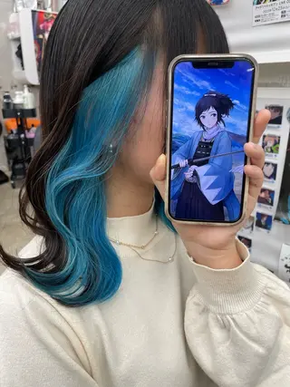 ロング カラー SALOWIN池袋East店3F所属・インナーカラー 推し ブリーチ  髪質改善のヘアスタイル