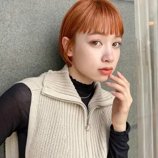 ショート カラー fumi🪞血色感 アップ艶カラーのヘアスタイル