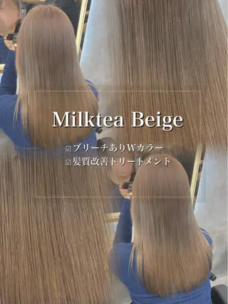 セミロング カラー ヘアアレンジ ダメージレスカラー 🩵HIYO🩵のヘアスタイル