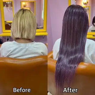 ロング シール+ちび編み込み エクステ梅田🐨のヘアスタイル