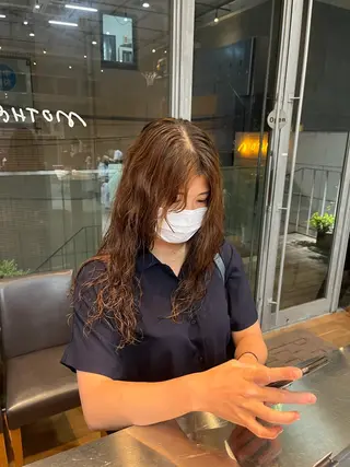 セミロング パーマ GO TODAY SHAiRE SALON 原宿本店所属・ボブ/レイヤー/ ハッシュカット/河内のヘアスタイル