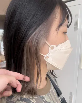 ミディアム カラー MIRACミラク所属・☀️ハイトーンボブ ☀️石川 海斗のヘアスタイル