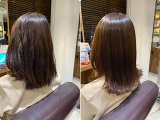ミディアム ノンダメージ⭐️ 透明感カラー中田七菜のヘアスタイル