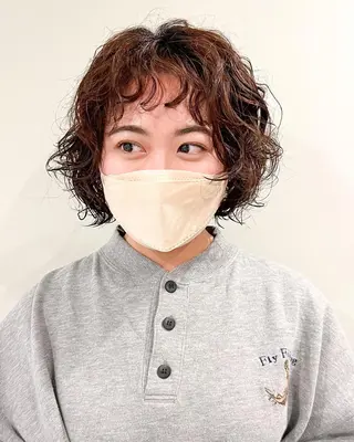 ミディアム パーマ ミディアムパーマ /癖毛パーマのヘアスタイル