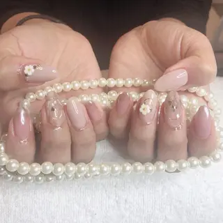 セミロング ネイル 長さ出し専門 nynaのネイルデザイン