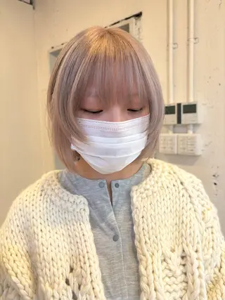 ミディアム カラー RIN／韓国ヘア レイヤーカットのヘアスタイル