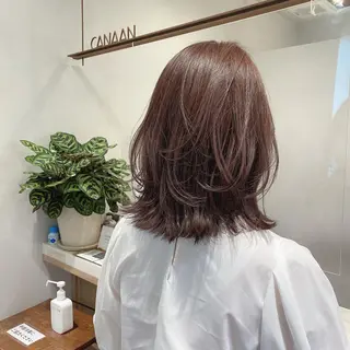 セミロング カラー ヘアアレンジ 顔骨格似合わせカット 乾陽菜のヘアスタイル