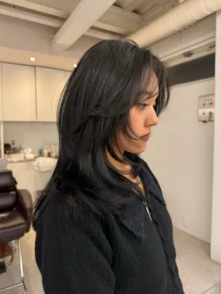 セミロング カラー ヘアアレンジ 🦠デザインカラー/ 魚瀬あおい🦠のヘアスタイル