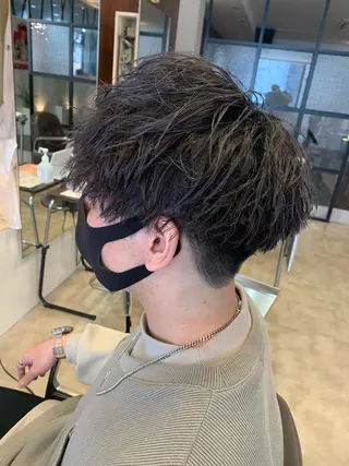 ミディアム メンズパーマ/難波/ 心斎橋　室園亮佑のヘアスタイル