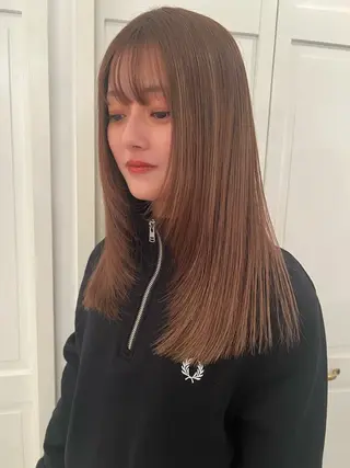 カラー ブリーチカラー🎀 韓国風/寺門美優のヘアスタイル